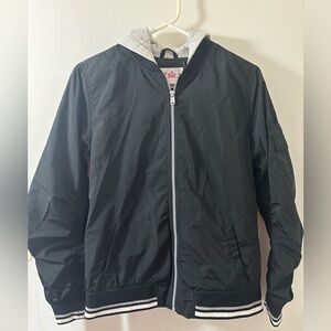 Justice Black Jacket with Hood girls size 16/18